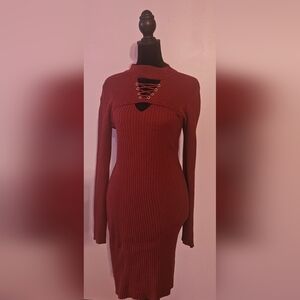 Burgundy Sweater Dress